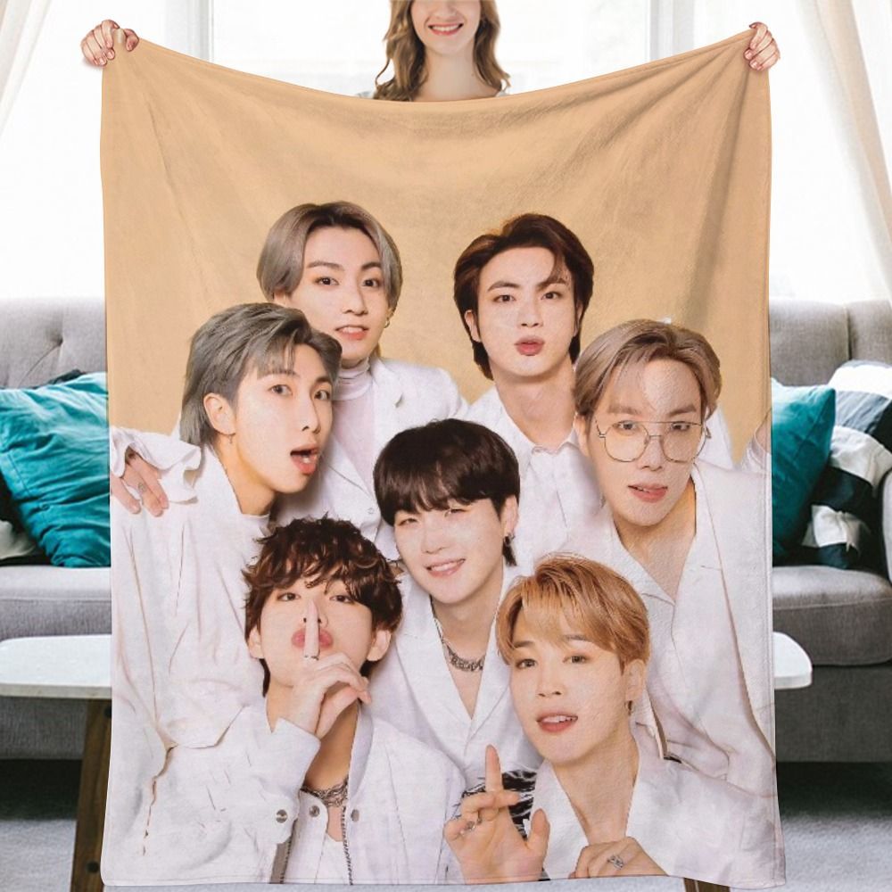 BTS Fanmade Flanne Blanket - Kpop Concert Fan Blanket