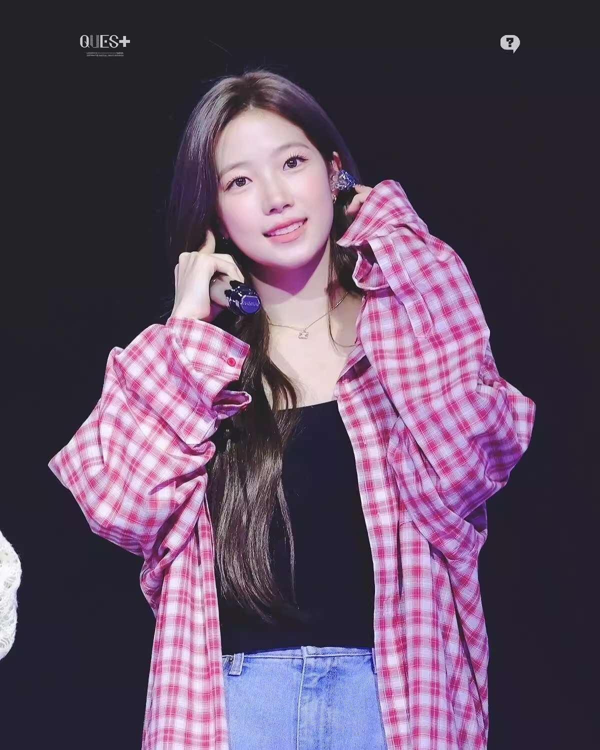 LE SSERAFIM Kazuha Inspired Red Plaid Shirt