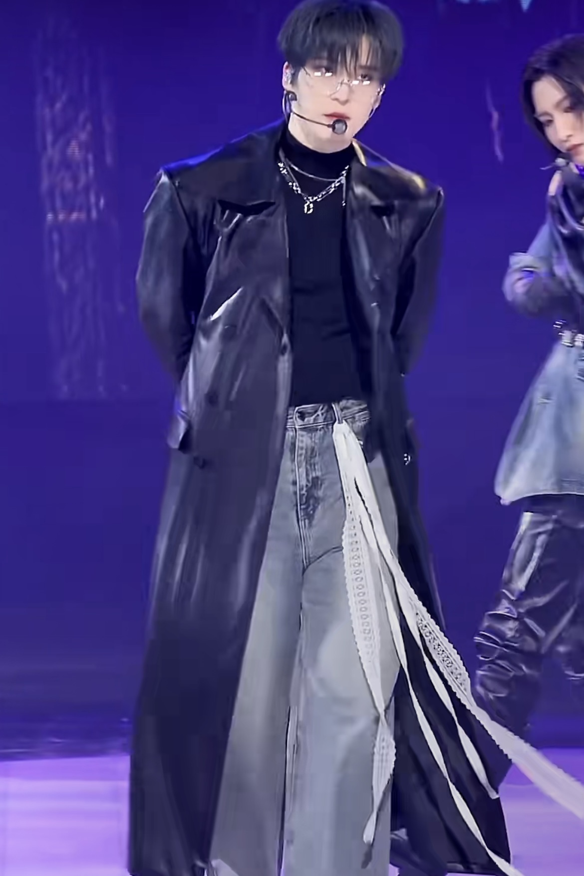 Dark Style Long Leather Jacket-Ateez outfit inspiration ATINY