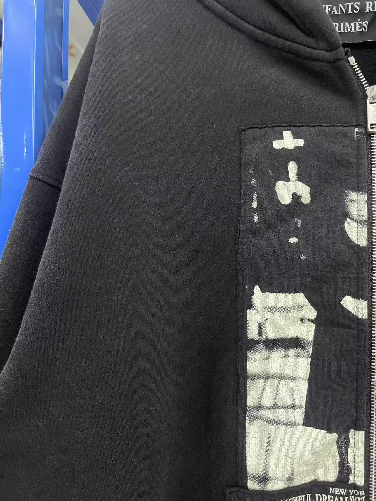 Distressed Artist Defend Loose Inspired Zip Up Hoodie