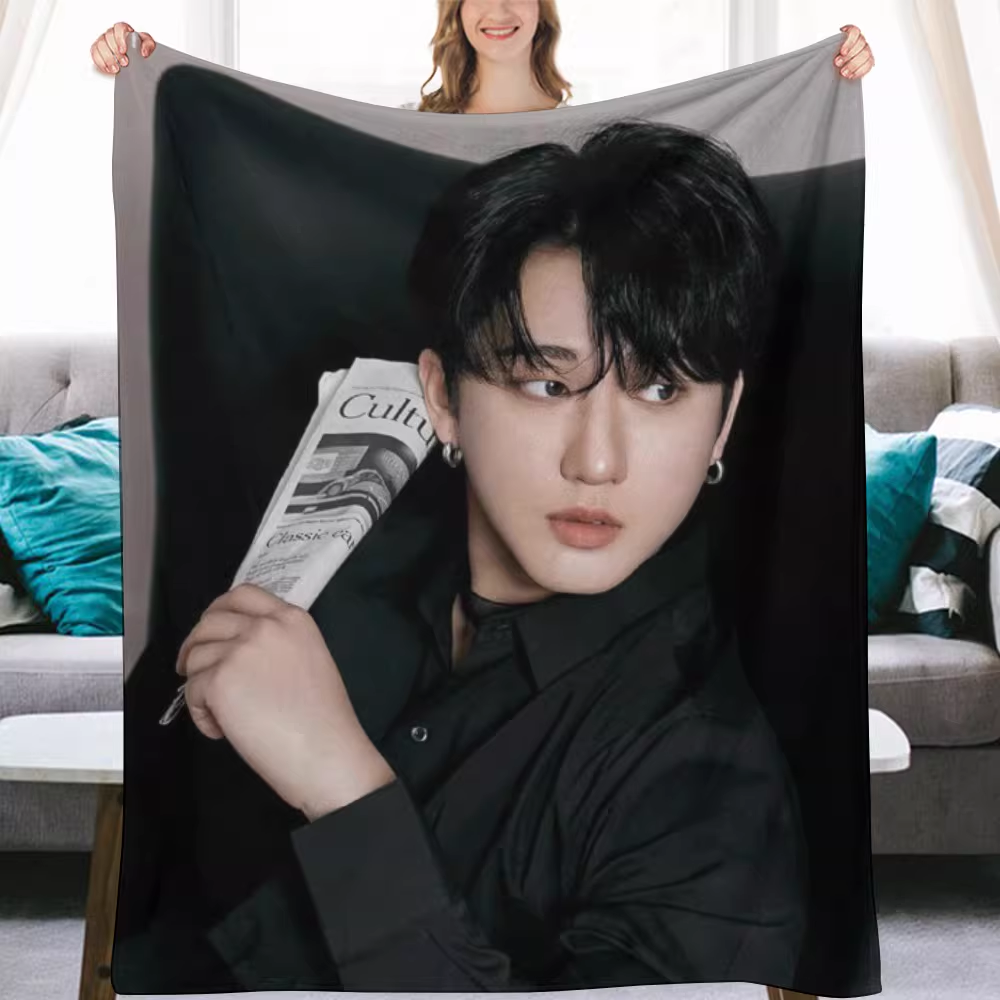 Stray kids Changbin Fanmade Flanne Blanket - Kpop Concert Fan Blanket-Straykids