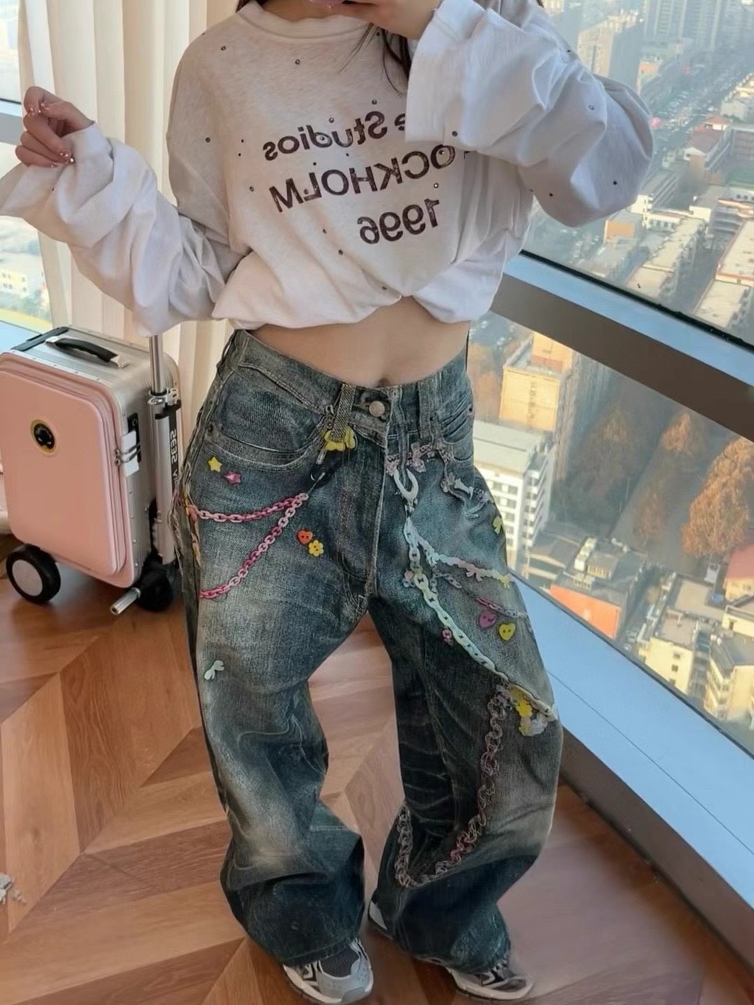 Blackpink Jennie Inspired 3D Candy Chain Printed Pants