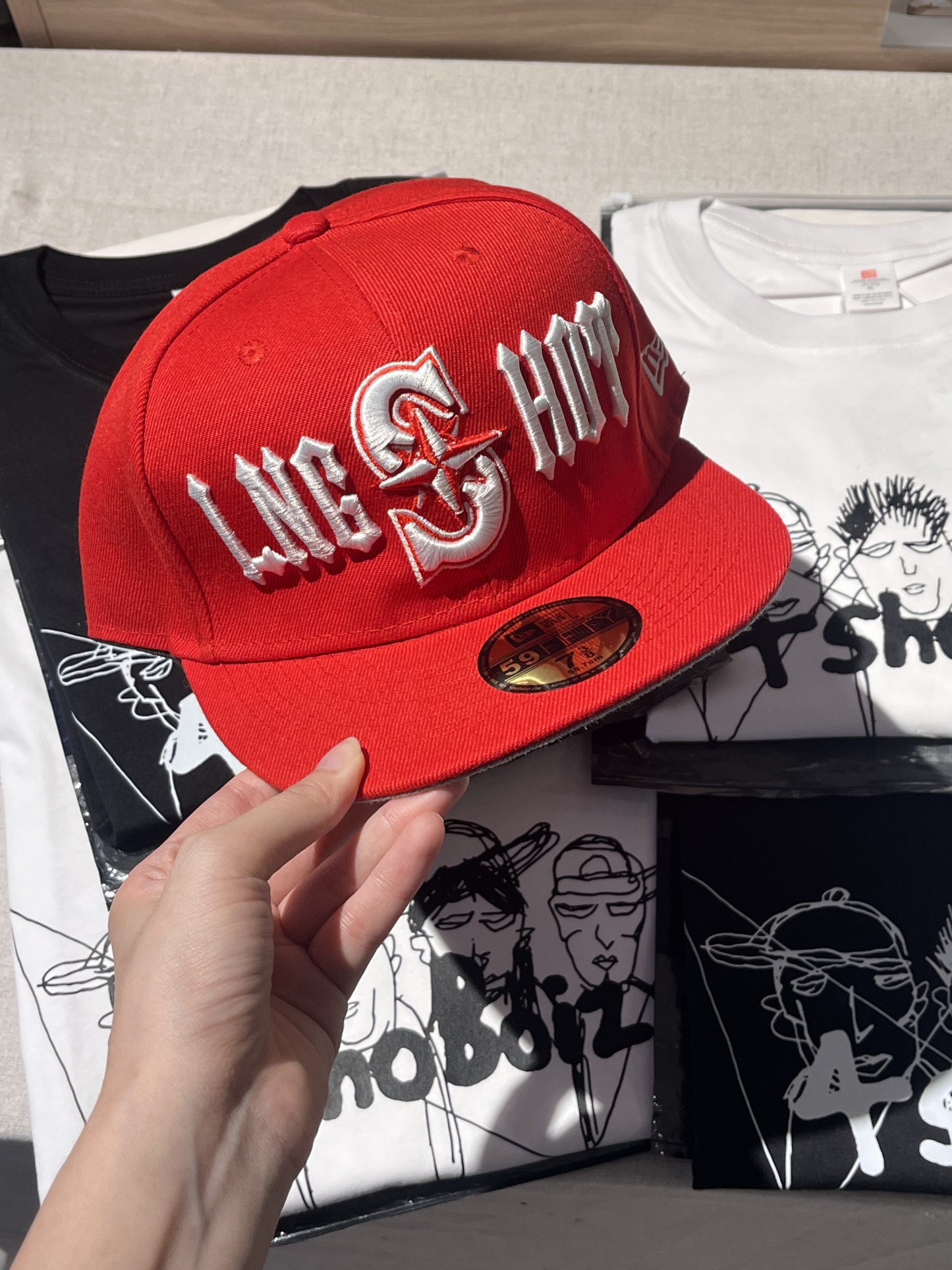 lngshot inspired Red Blue Embroidered Baseball Cap Hat 