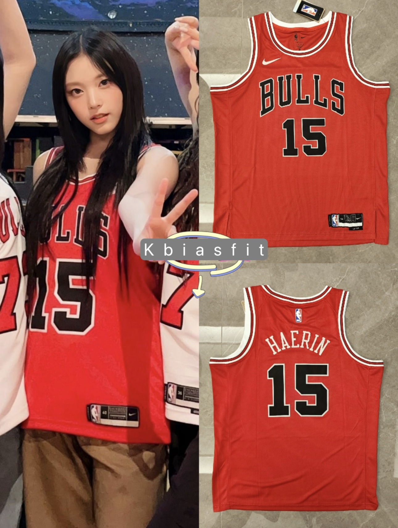 NEWJEANS HAERIN customized Chicago Bulls 15 Jersey