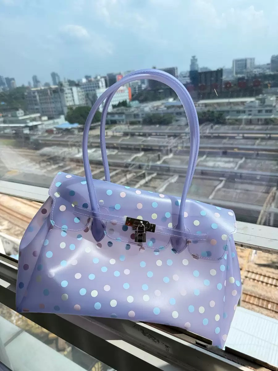 Horizontal Candy Polka Dot TPU Jelly Tote Bag jellyfirkin bag-jelly bag