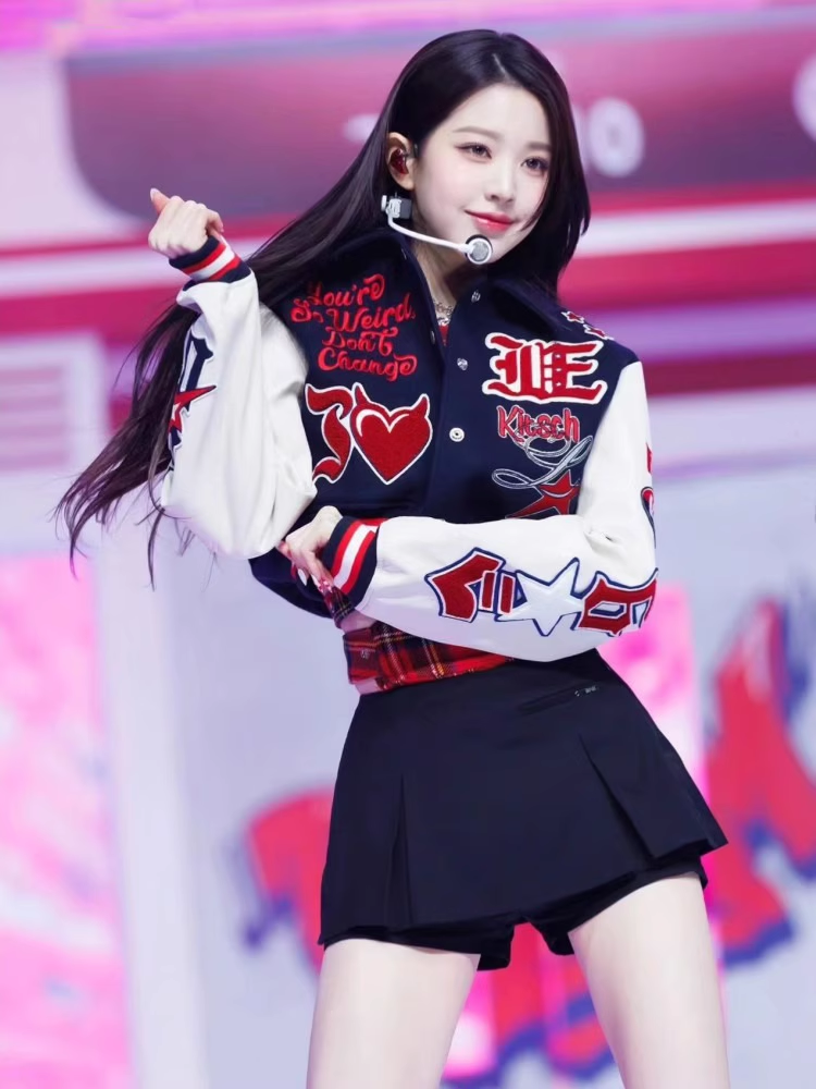 IVE Kitsch Short Baseball Jacket-wonyoung IVE