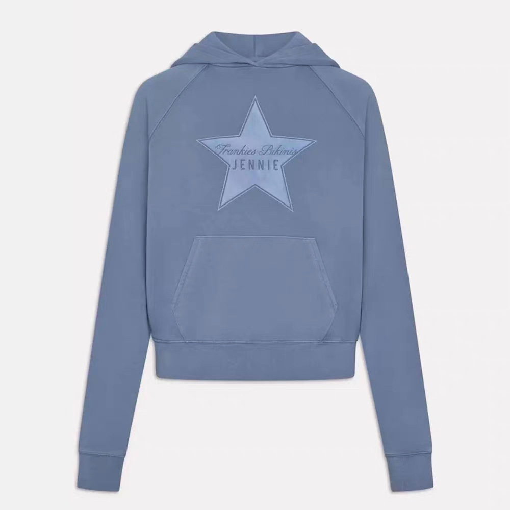 Blackpink Jennie Inspired Frankies Bikinis Star Print Cropped Hoodie