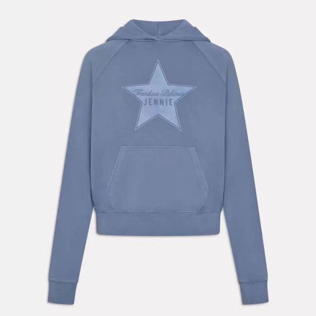 Blackpink Jennie Inspired Frankies Bikinis Star Print Cropped Hoodie