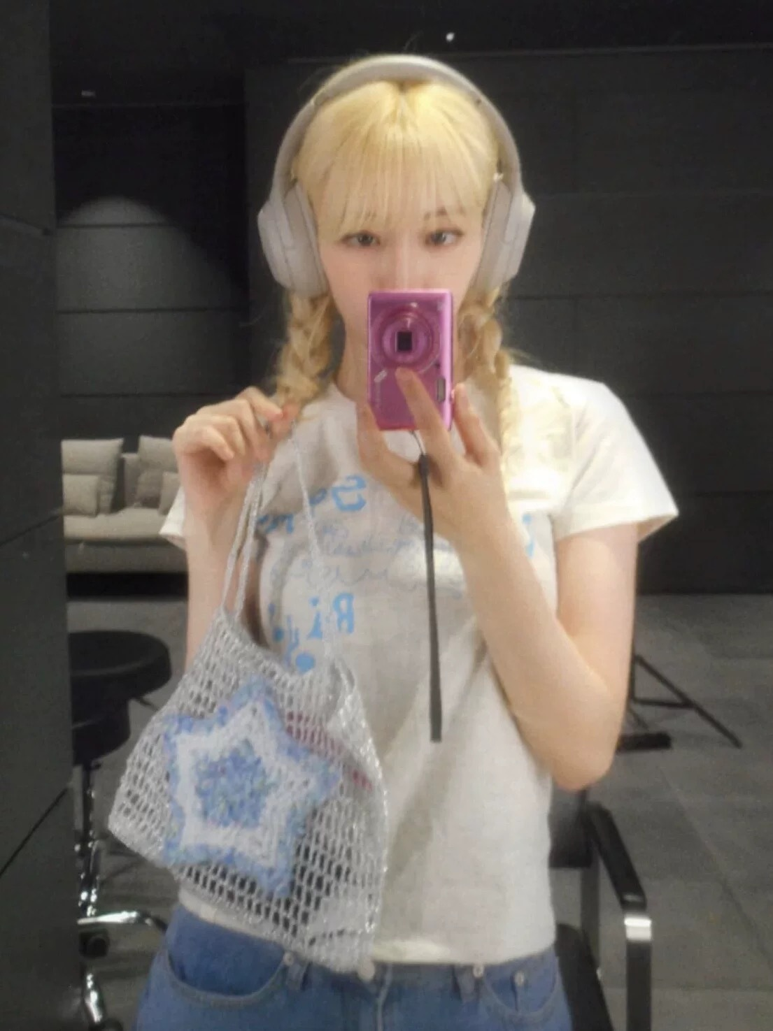 LESSERAFIM Sakura Inspired Grey T-Shirt