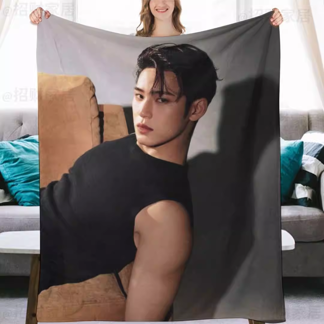 Seventeen Mingyu Fanmade Flanne Blanket - Kpop Concert Fan Blanket-Straykids