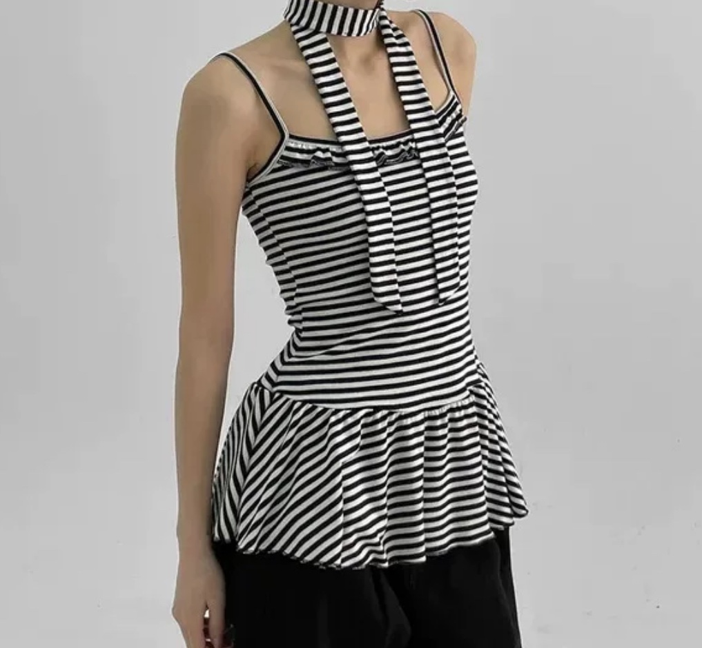 BABYMONSTER Ahyeon Summer Striped Scarf Set