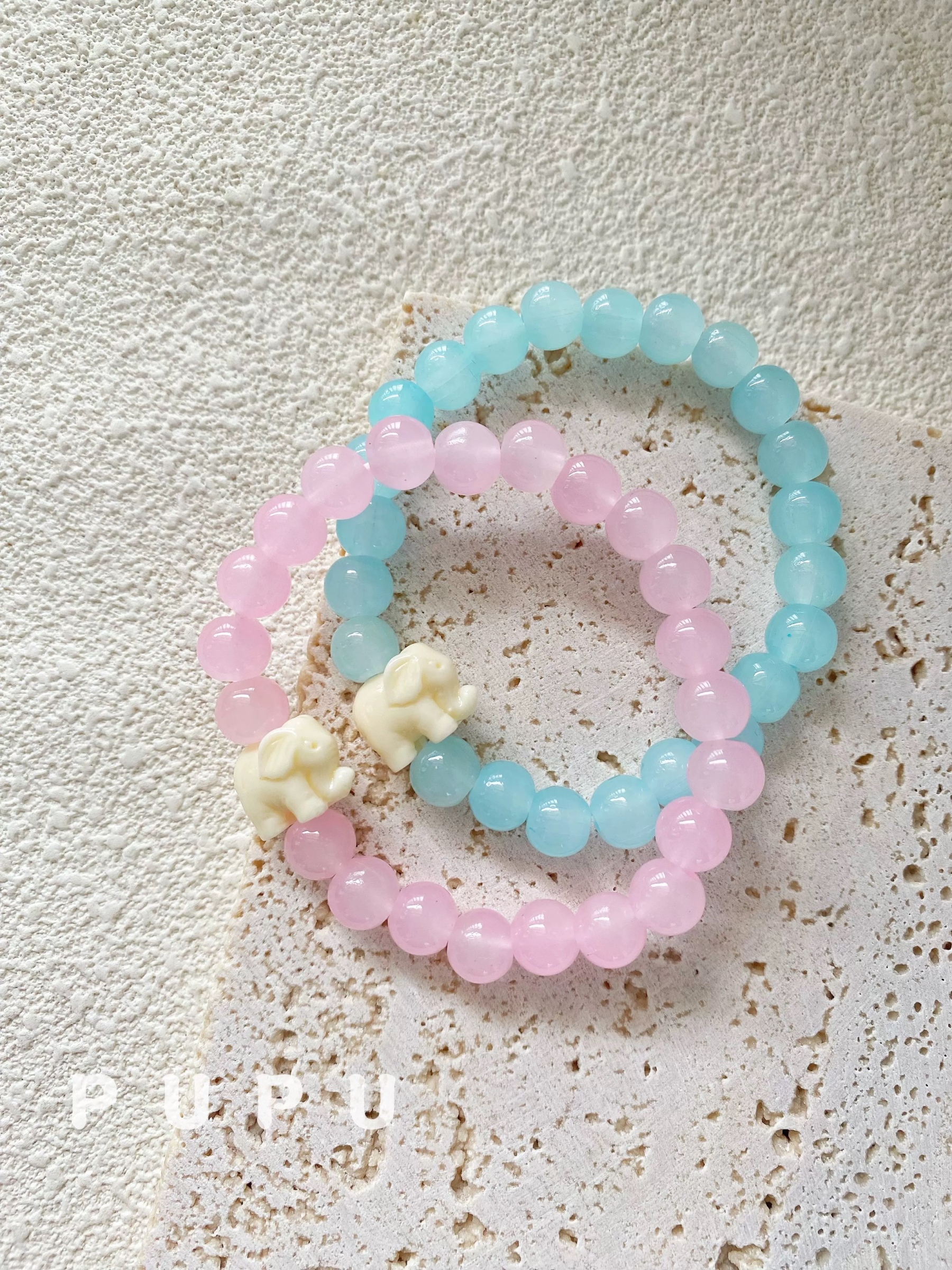 Aespa WINTER Inspired" Elephant Glass Beaded Bracelet