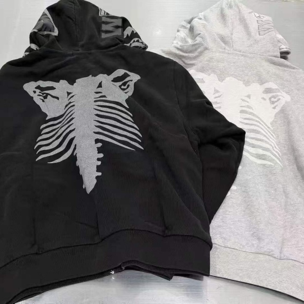 Lngshot ryul inspired shark heavy bape skeleton full zip hoodie