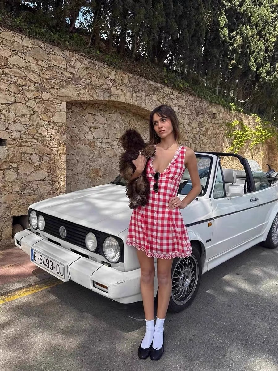 IVE Yujin Inspired Gingham Dress