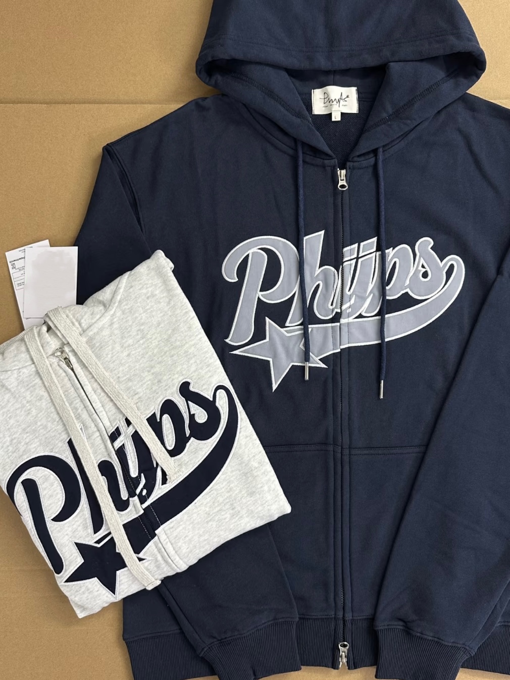 Seventeen&NewJeans&NMIXX&GIDLE Inspired Embroidered Letter Zip-Up Hoodie