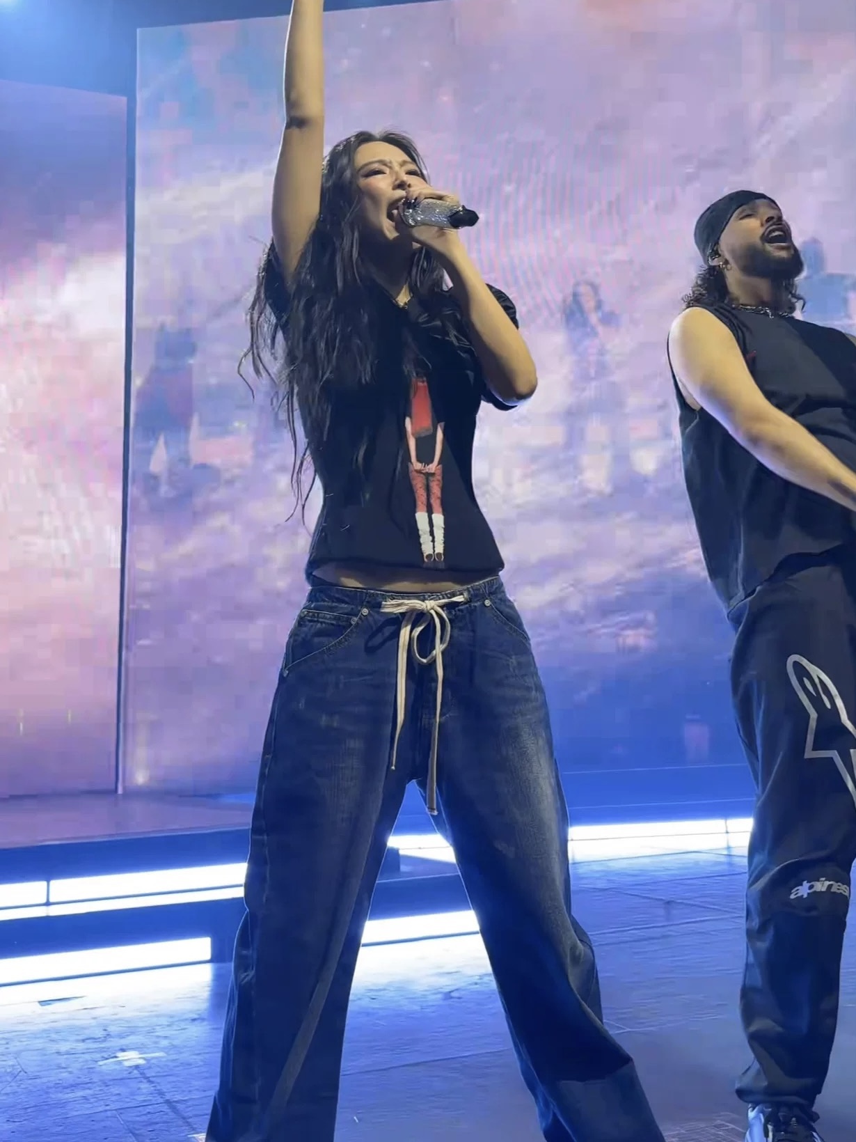 Blackpink Jennie Inspired Drawstring Wide Leg Jeans