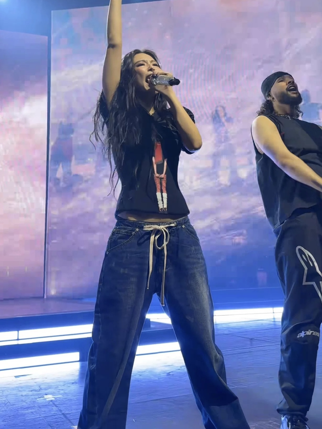 Blackpink Jennie Inspired Drawstring Wide Leg Jeans