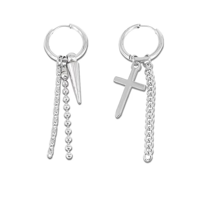 BTS SUGA Inspired Long Multi-Chain Triangle Earrings