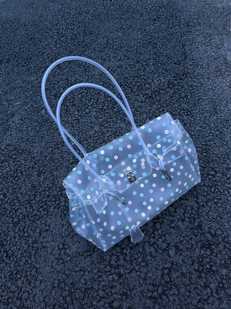 Horizontal Candy Polka Dot TPU Jelly Tote Bag jellyfirkin bag-jelly bag