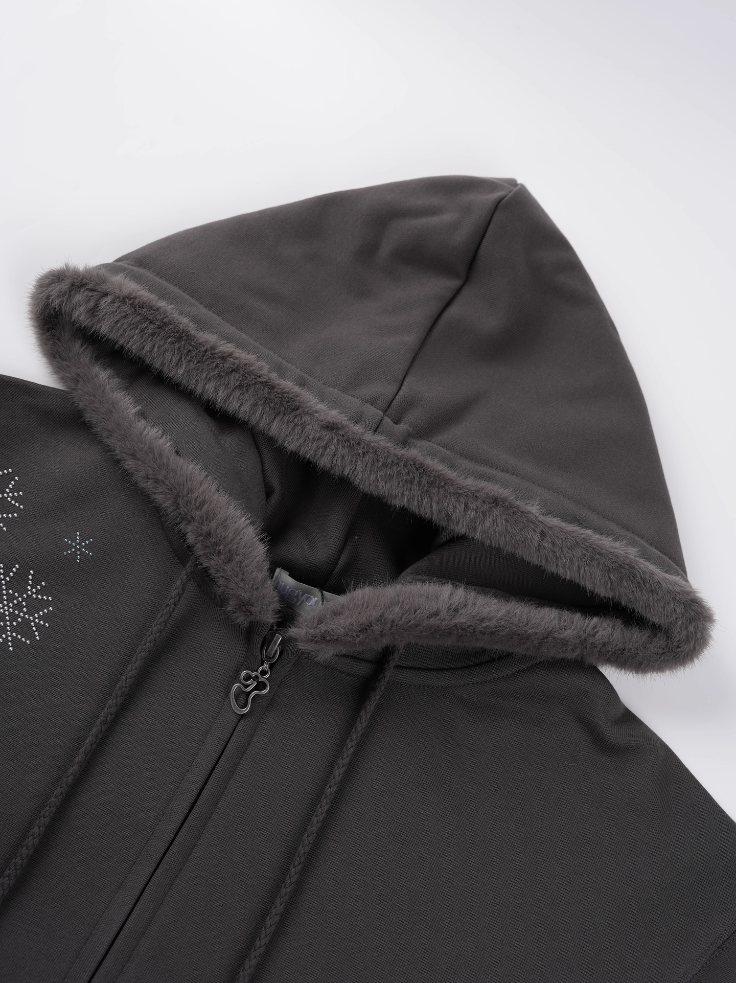 NMIXX Haewon Inspired Rhinestone hotfix fur hoodie