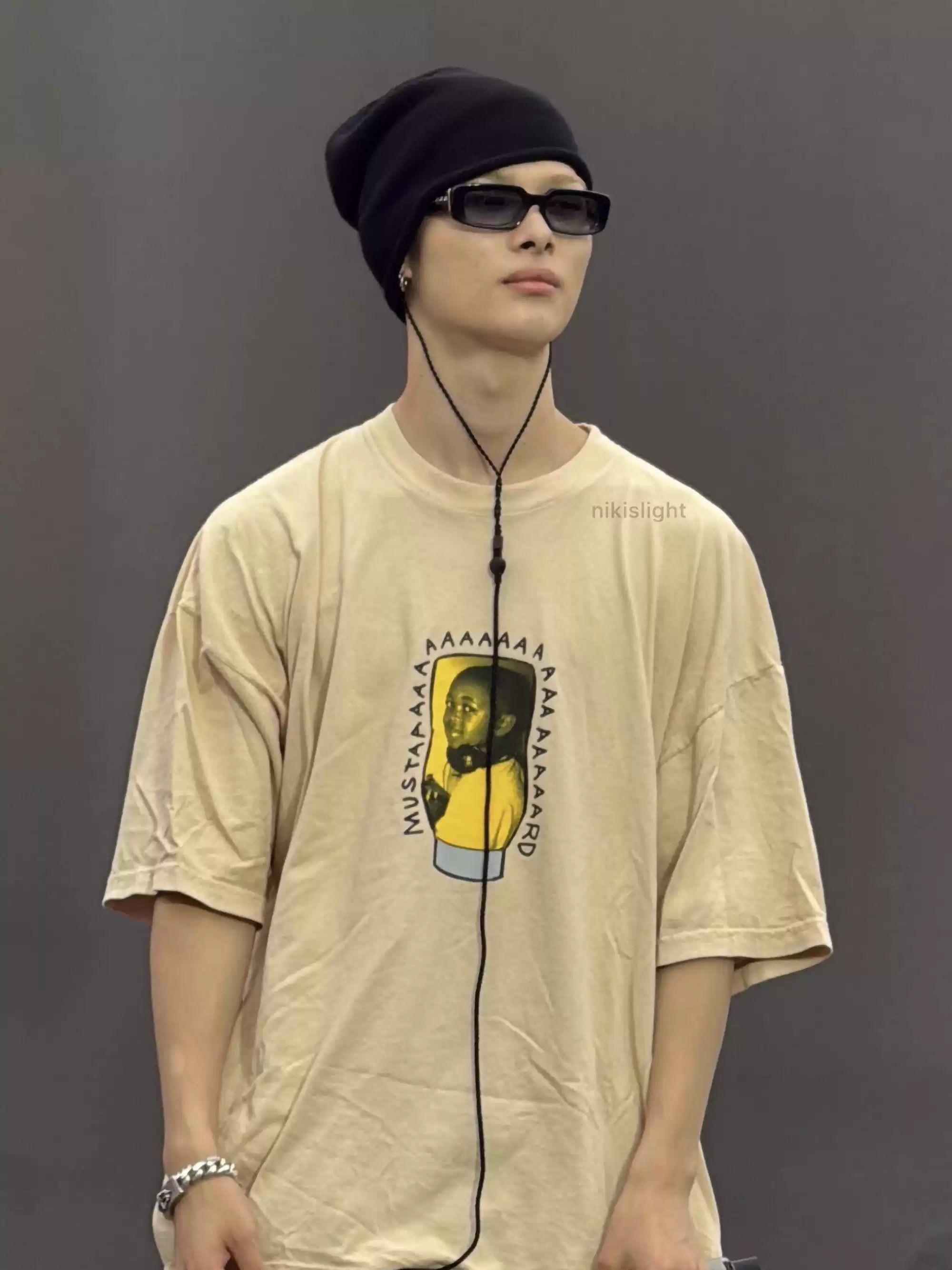 Enhypen Ni-ki Inspired Mustaaaard Light Bulb Graphic T-Shirt-ni-ki