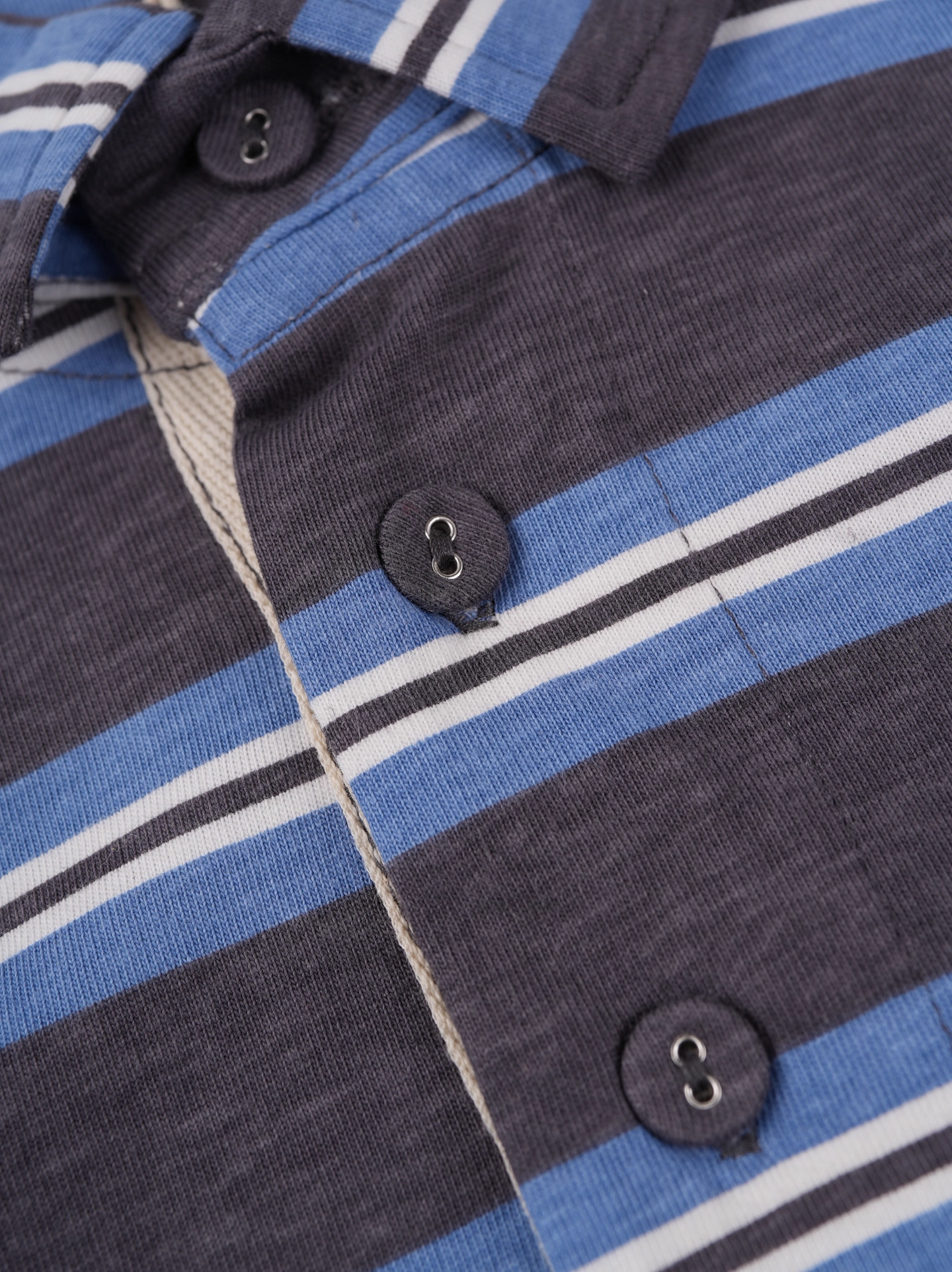 IVE Yujin&Red Velvet Joy Inspired Striped Color-Block Polo Collar Long Sleeve T-Shirt