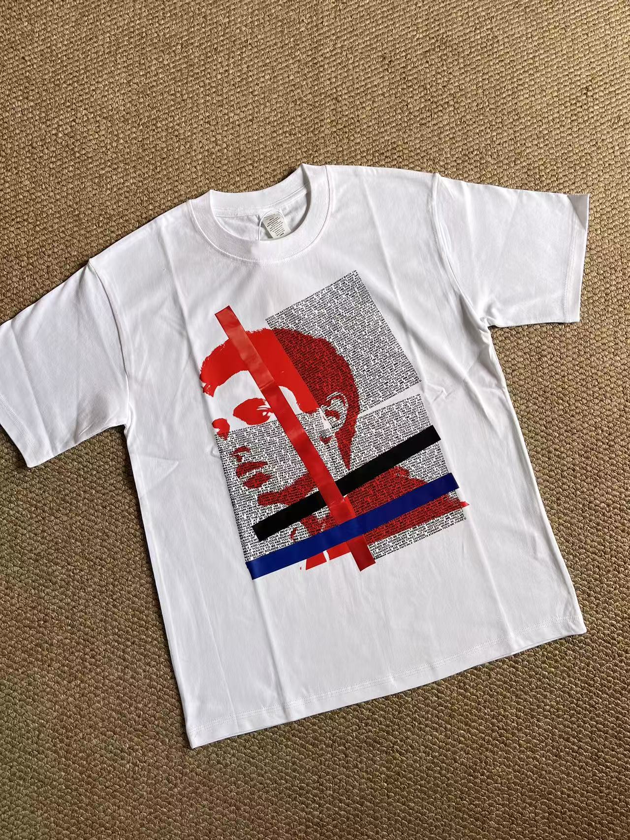 Cortis Martin Inspired Portrait Collage Tape Print T-Shirt