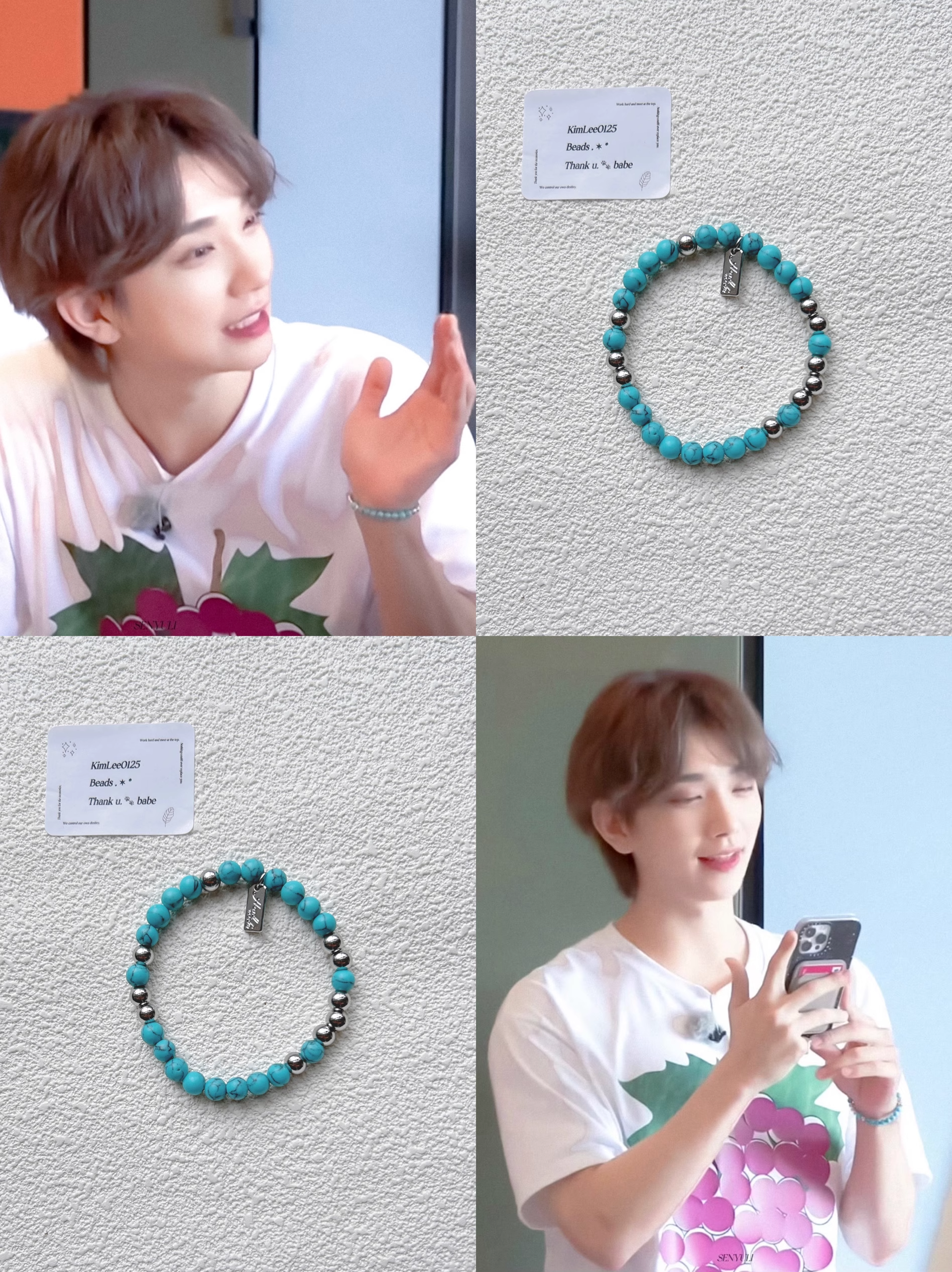 SEVENTEEN Joshua Inspired Turquoise Beaded Bracelet