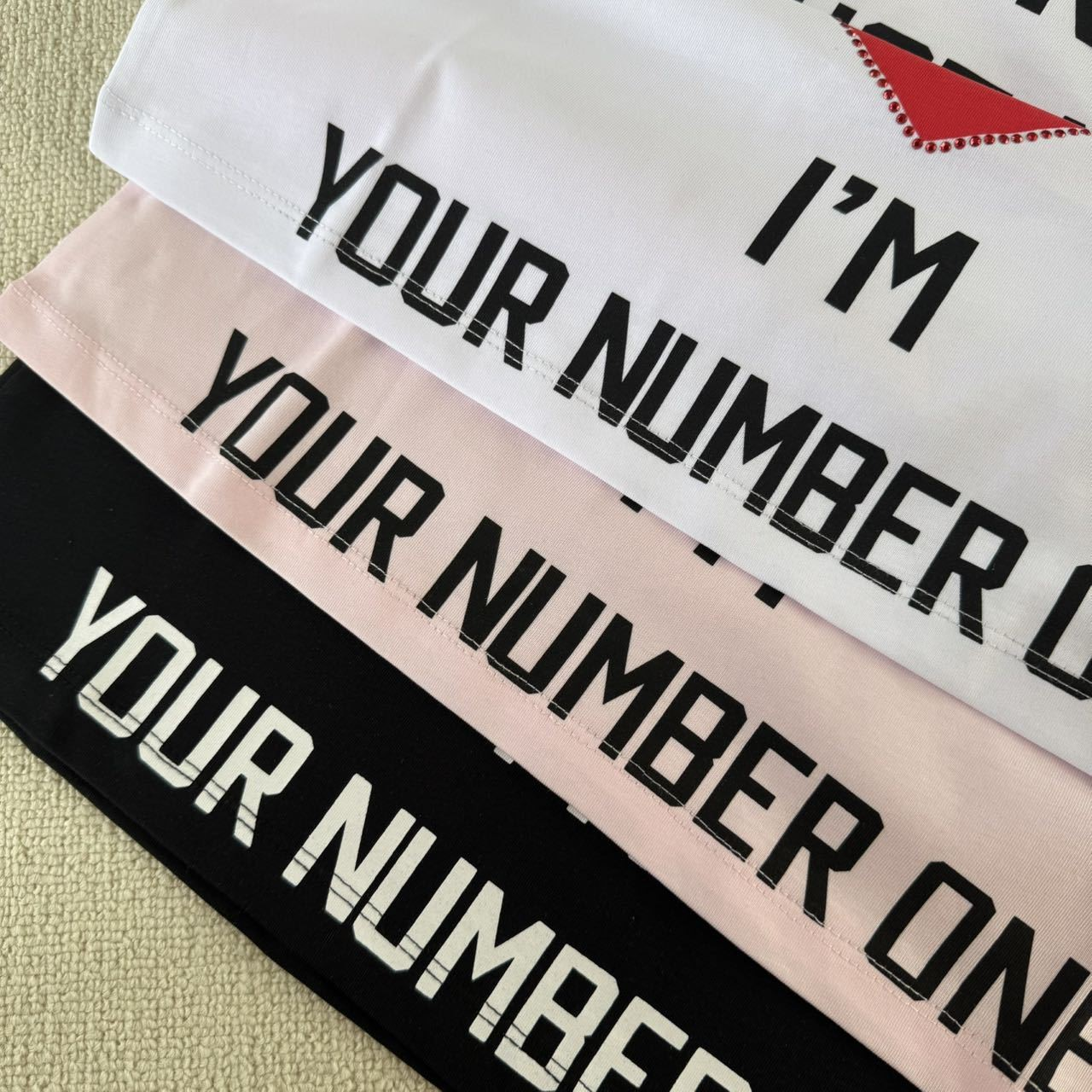 Aespa Karina Inspired GURLS JUST NO.1 Heart Print Short Sleeve Tee