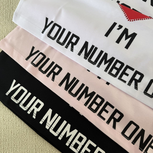 Aespa Karina Inspired GURLS JUST NO.1 Heart Print Short Sleeve Tee