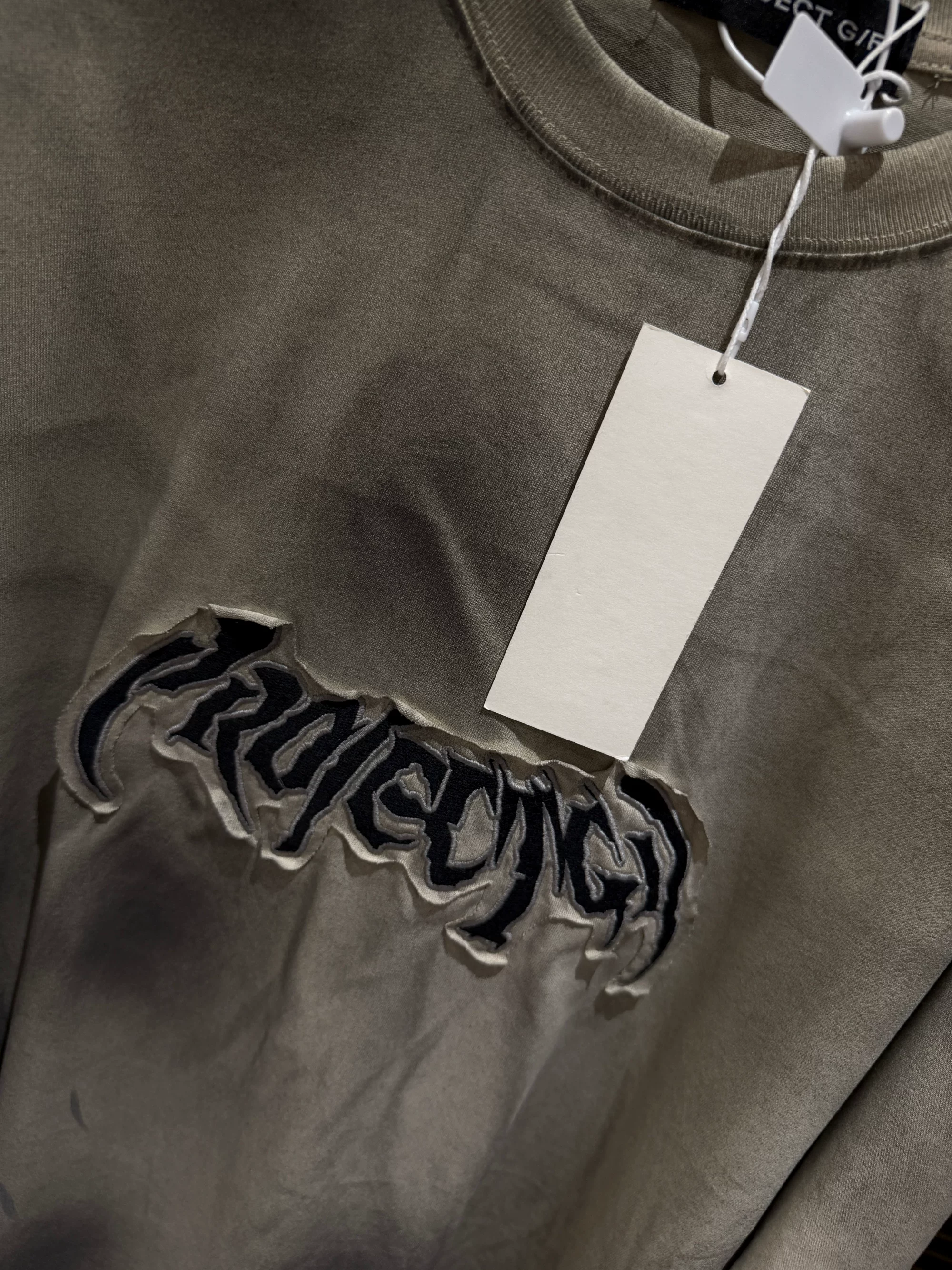 Boynextdoor Jaehyun Inspired Spray Dyed Gothic Logo Oversized T-Shirt
