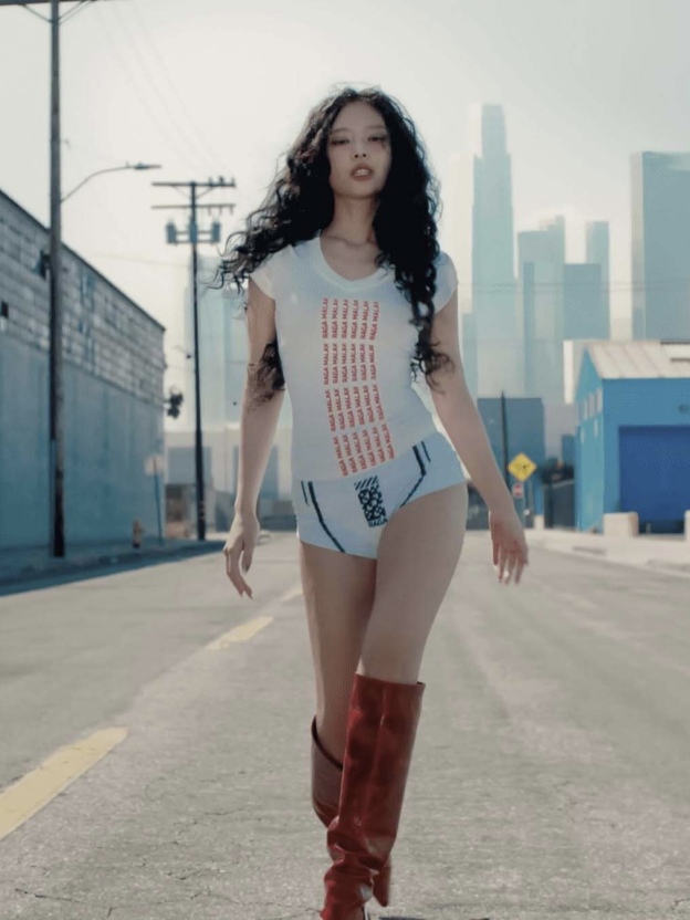 Blackpink Jennie Inspired Letter Print Fitted Tee  
