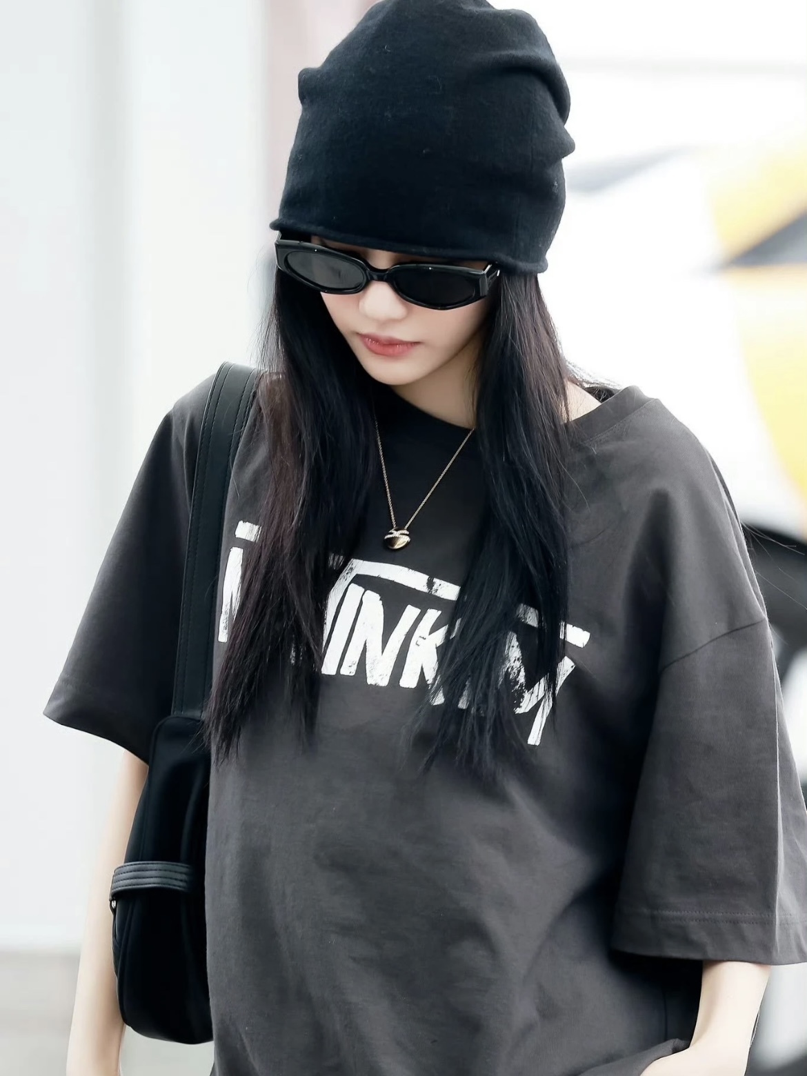 Aespa Ningning Inspired Logo Print Oversize Tee