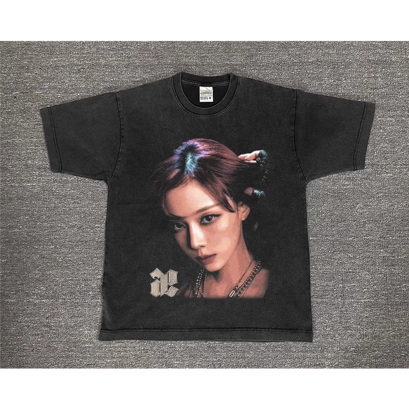 AESPA Custom Member Printed Retro Washed T-Shirt