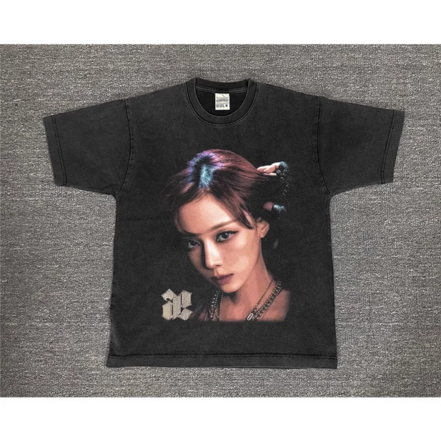 AESPA Custom Member Printed Retro Washed T-Shirt