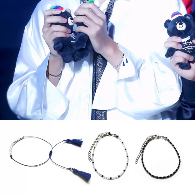 BTS V (Kim Taehyung) Beaded Fringe Bracelet Set –