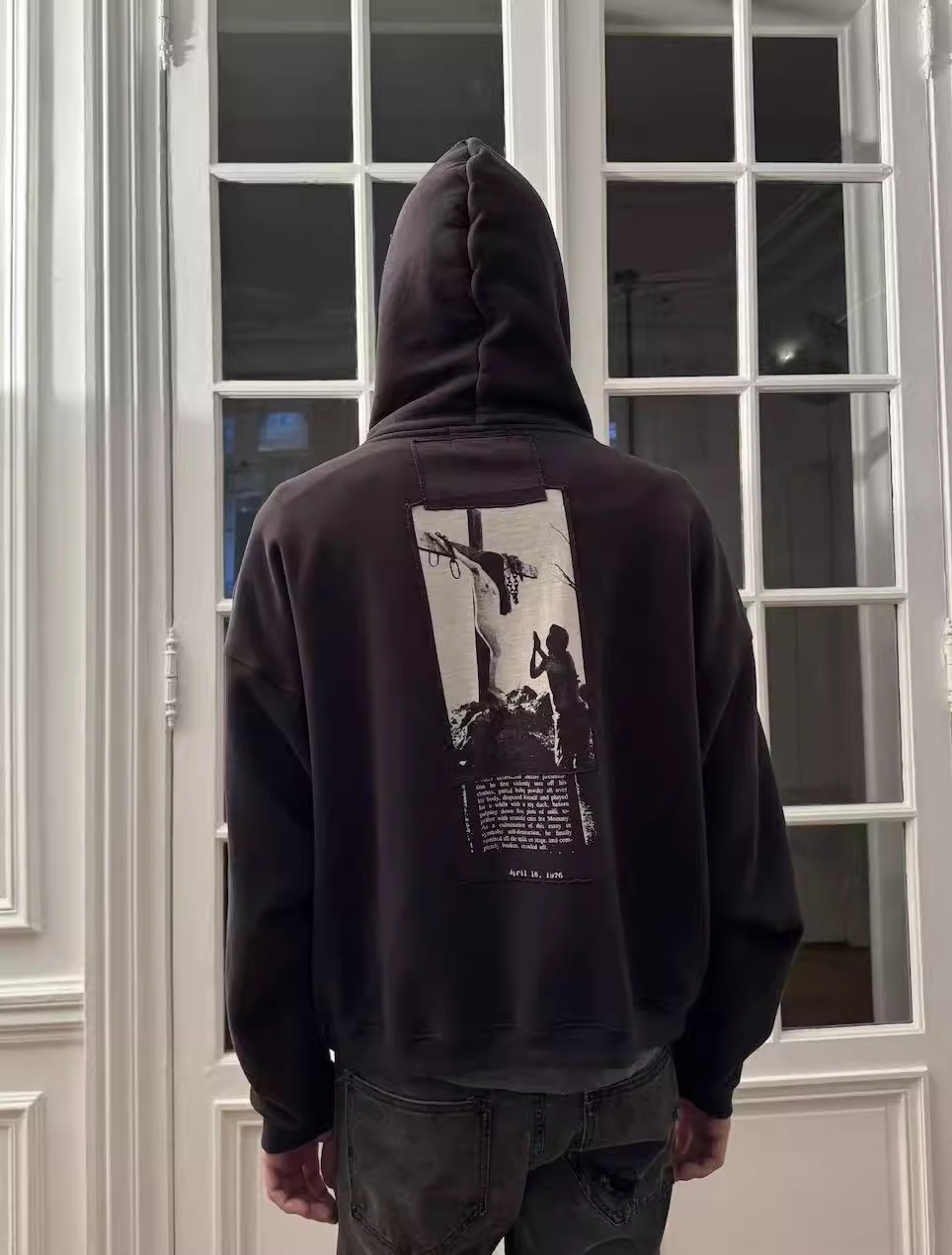 Distressed Artist Defend Loose Inspired Zip Up Hoodie