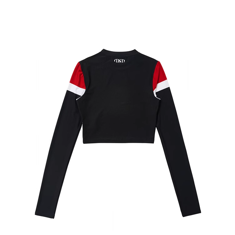 Aespa Ningning Inspired Black Patchwork Long Sleeve