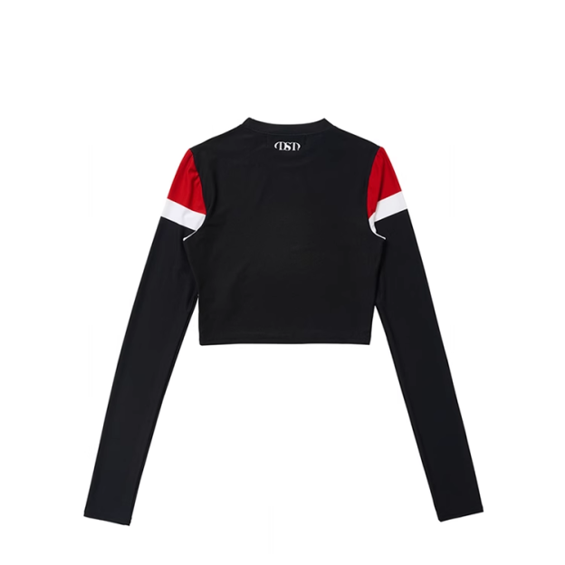 Aespa Ningning Inspired Black Patchwork Long Sleeve