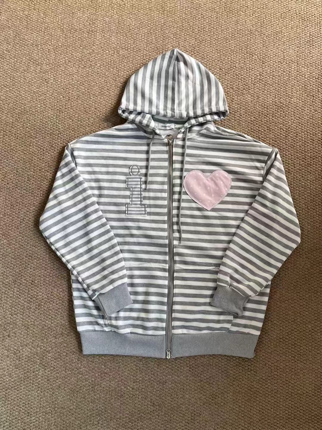 IVE Rei Inspired I Love Applique Zip-up Hoodie