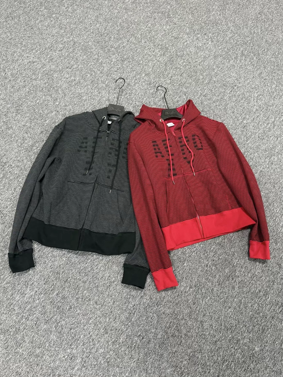 Cortis Martin Inspired Stripe Letter Print Zip Hoodie