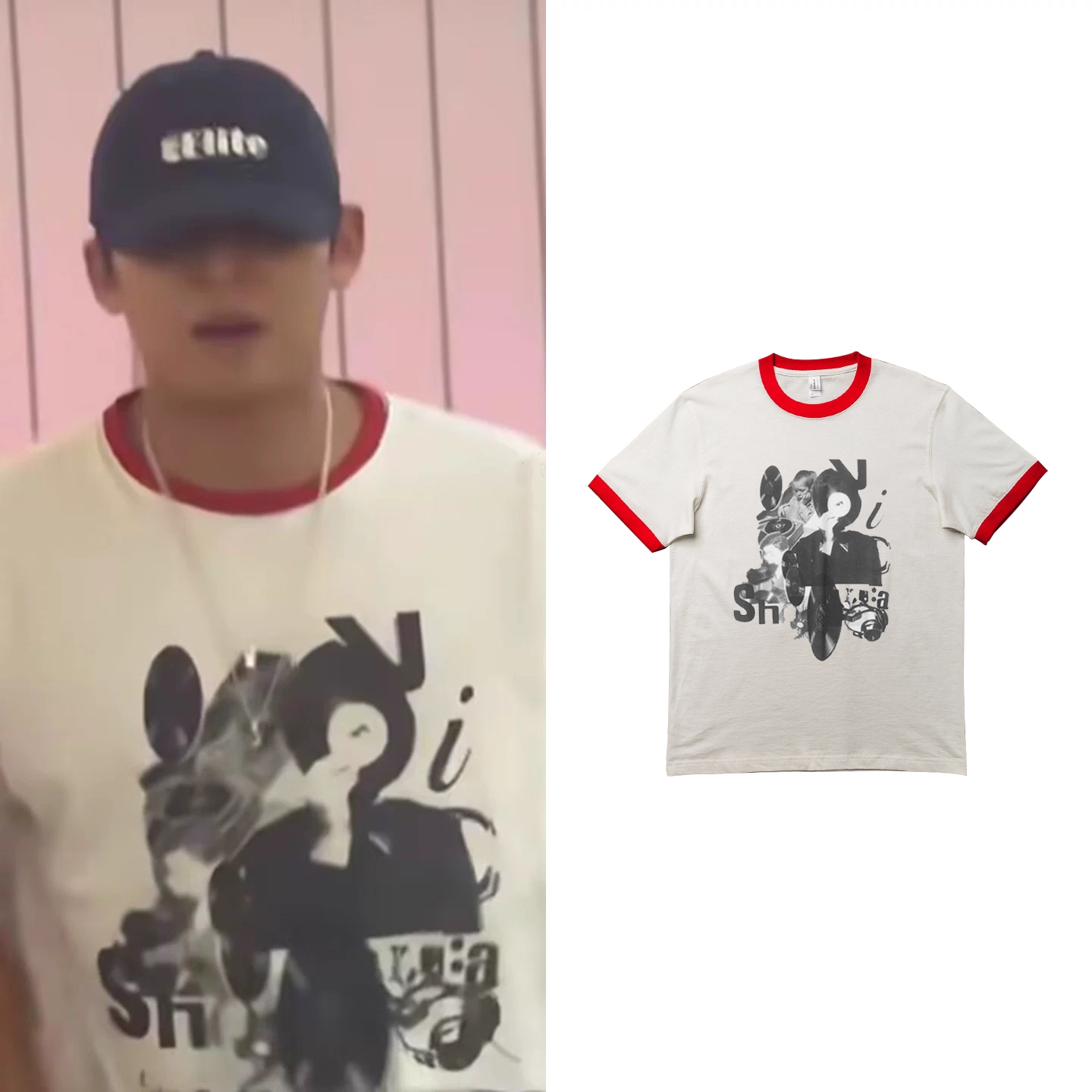 SEVENTEEN Mingyu Inspired Contrast Trim Print Tee