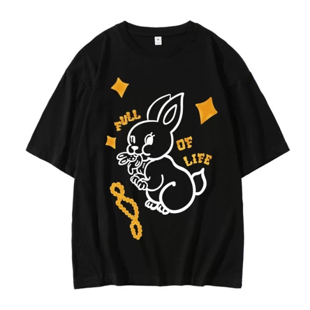 Newjeans inspired bunny print oversized t-shirt