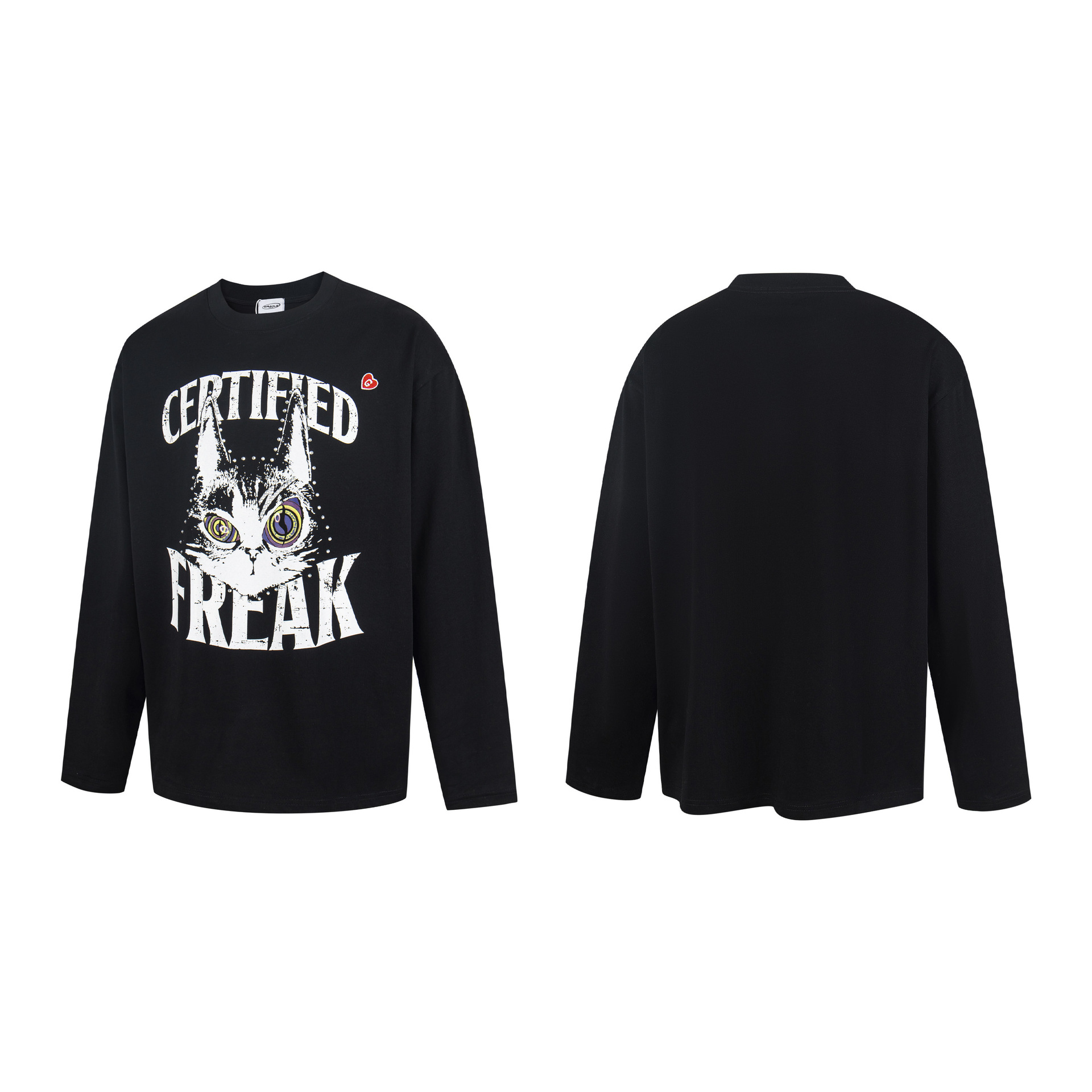 Boynextdoor Taesan&Zico Inspired Vintage Freak Cat Long Sleeve