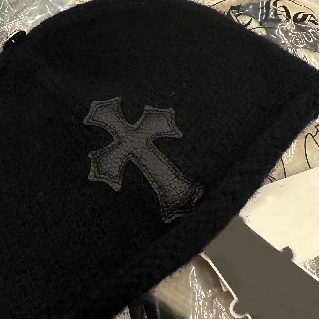 Enhypen NIKI inspired Chrome Hearts Style Cross Patch Knit Beanie