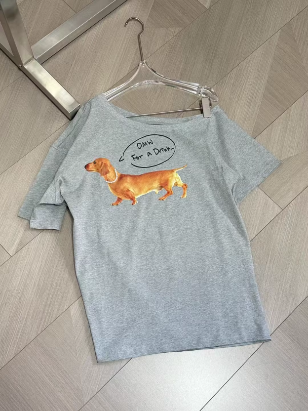 TWICE Nayeon Inspired Off Shoulder Dachshund Graphic Tee