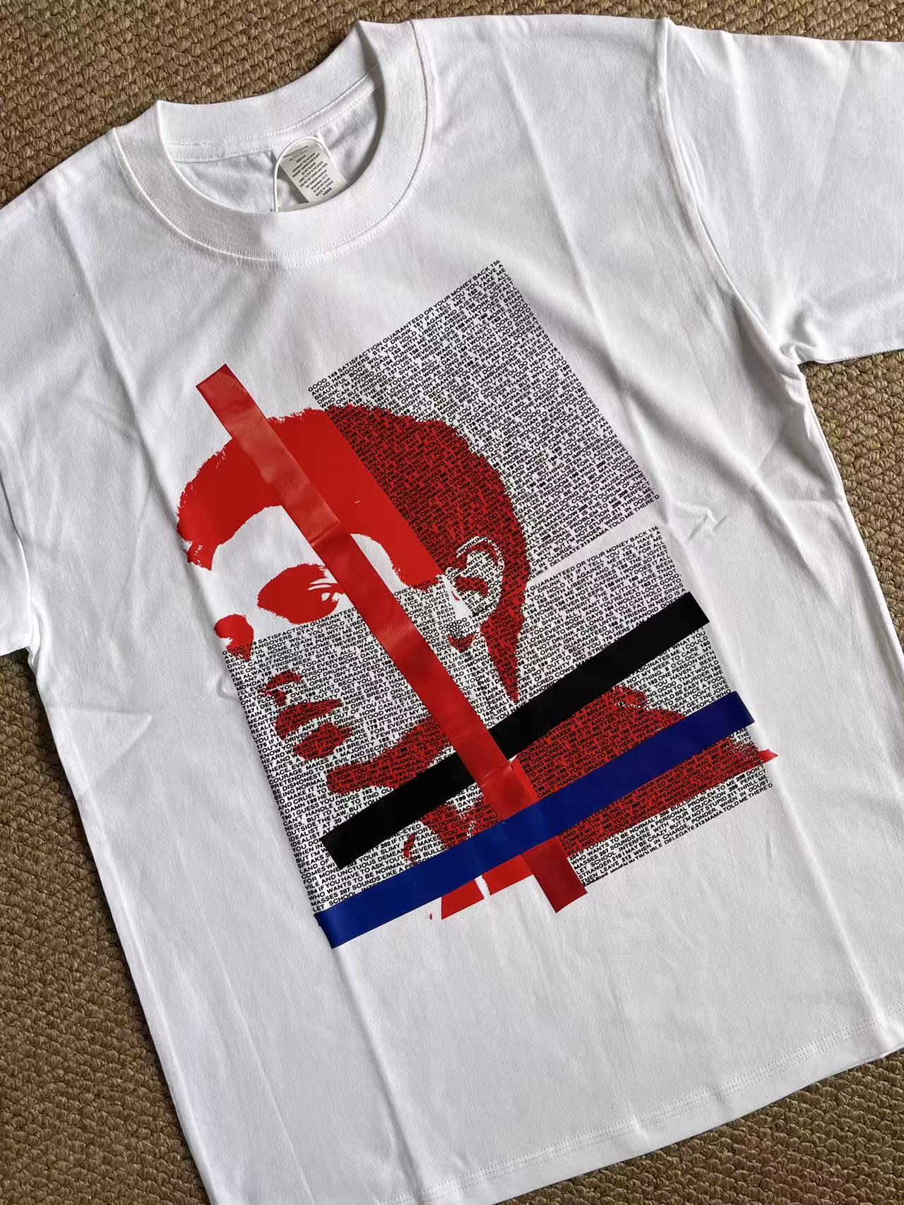 Cortis Martin Inspired Portrait Collage Tape Print T-Shirt