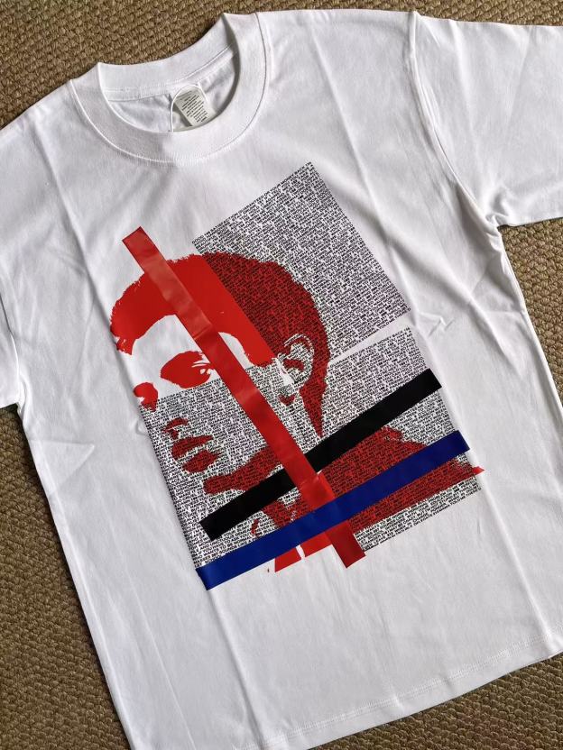 Cortis Martin Inspired Portrait Collage Tape Print T-Shirt