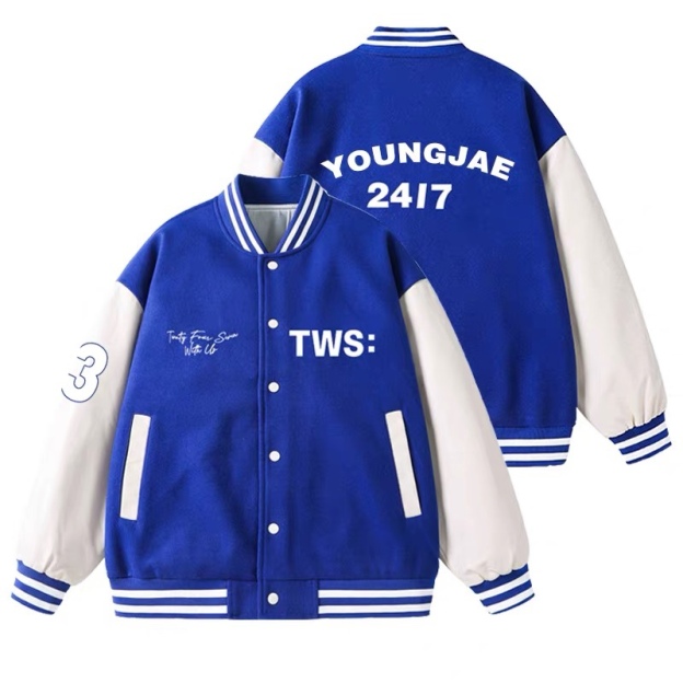 TWS Inspired Blue Baseball Jacket