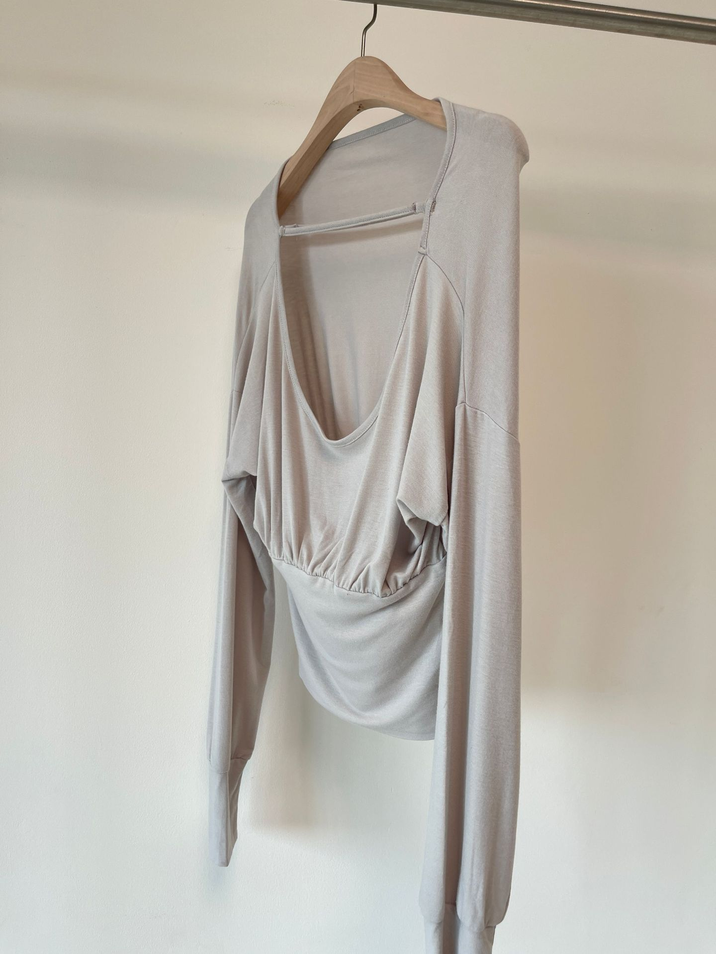 Blackpink Jennie Inspired Draped Back Long Sleeve Top